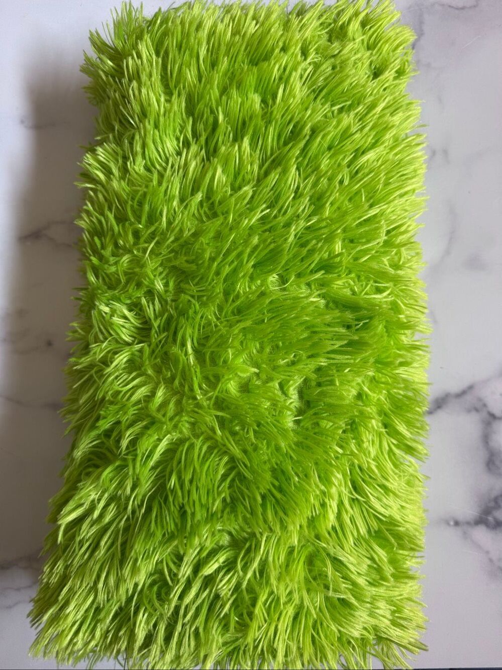 Bright green grass fuzzy blanket 60x49” lawn long thread textured sensory